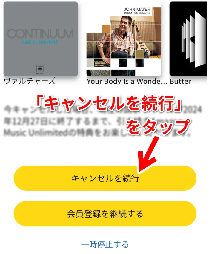 AmazonMusicUnlimtied キャンセル画面1